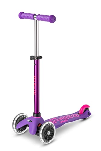 Image of Micro Kickboard | Mini LED Kids Scooter for Ages 2-5 | Children up to 110 lbs | 3 Wheel Lean-to-Steer Design | Adjustable T Bar | Smooth Ride, Motion Activated PU LED Wheels | Swiss Design