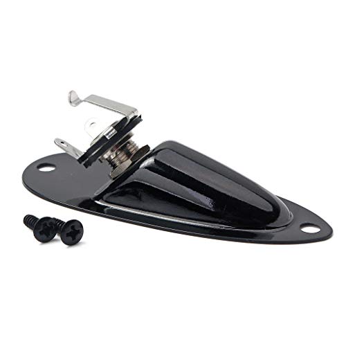 Alnicov Boat Shape Input Output Jack Plate Socket with Screws for Fender Strat Guitar
