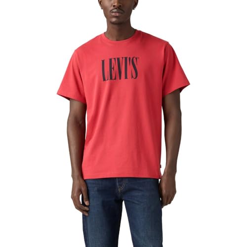 Levi's Men's Graphic Tees (Also Available in Big & Tall), Serif Logo Cardinal, XX-Large Standard