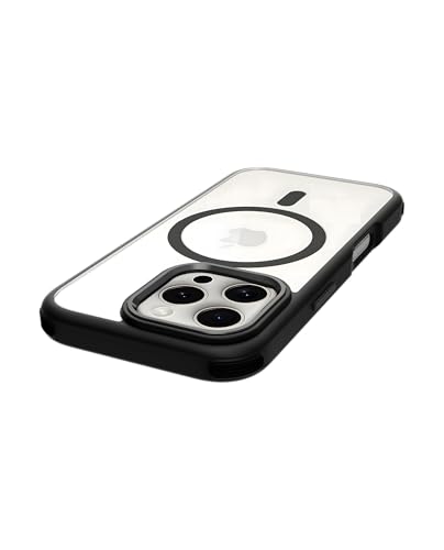 Image of DailyObjects Polycarbonate Case for iPhone 16 Pro Compatible with Mag-Safe Wireless Charging | Black Hybrid Magnetic Armour Slim Shockproof Back Cover