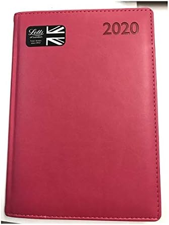 Letts of London 35X-2020 Verona Bright Desk Week to View Calendar A5 Size (Pink)