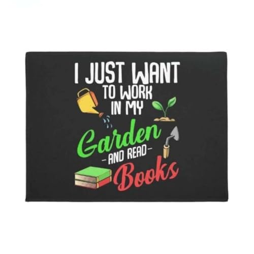 ���փ}�b�g ���͂�����d�������Ė{��ǂ݂������� 50×80cm doormat I Just Want To Work In My Garden And Read Books Reading