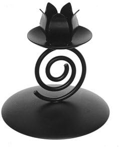 Black metalwork spiral dinner candle holder candlestick
