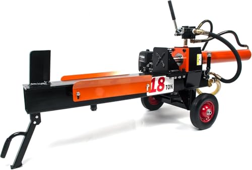 油圧式薪割り機 エンジン式 油圧 18t エンジン式6.5馬力 操作簡単 直径400mmまで 鋼 強力