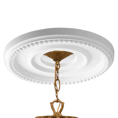 Sghtil - Roseta de techo, decoración de techo para ventilador, panel de molduras de rosetón de PU para iluminación y pared de casa, dormitorio, sala de estar