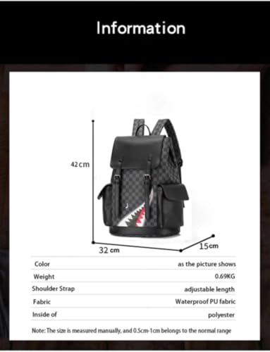 Black Leather Backpack School College Bookbag Laptop Backpack business travel Multifunctional backpack (Black 1)2