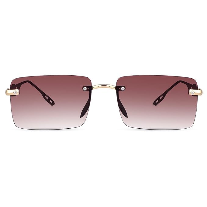 Image of IFLASH UV Protected Rectangular Rimless Sunglasses for Men and Women