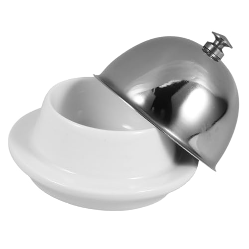 Image of TOYANDONA Butter Dish Ceramic Butter Plate with Dome Cover for Beef Tallow Condiments and Desserts Serving Platter for Home Kitchen Party and Outdoor Camping