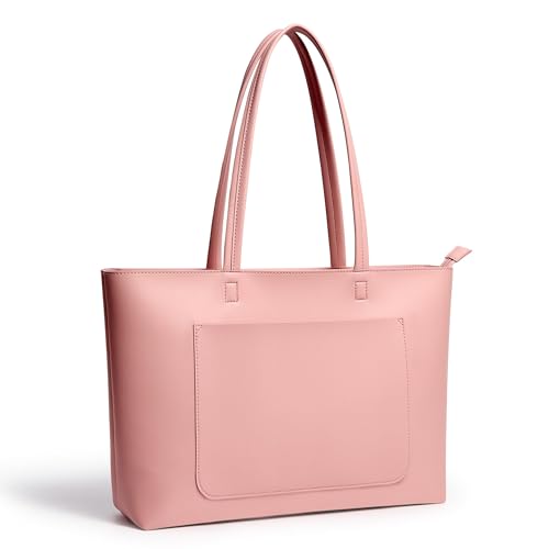 KALIDI Handtasche Damen Groß Shopper Tasche Damen PU Leder Tote Bag Wasserdichte Henkeltaschen mit Reißverschluss Innentasche Mode Schule Arbeit Freizeit Reisen (Rosa)