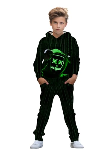 boys' clothing sets, 2-Piece Hoodie & Pants Outfits for Boys Size 4-14 | Lightweight Non-Fleece Fall & Spring Clothing Sets