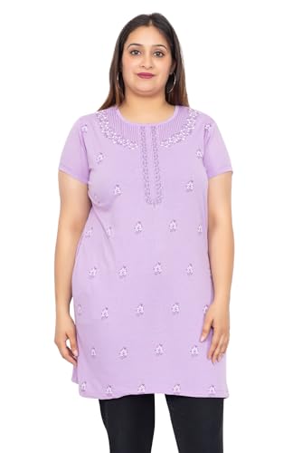 Image of Women Printed Cotton Tshirt with Side Slits & Pocket