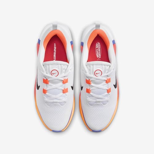 Nike Infinity Flow Big Kids' Running Shoes (FD6058-103, White/Astronomy Blue/Total Orange/Black) Size 14