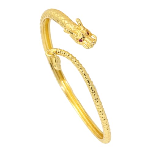 Image of Fashion 18K Gold Plated Animal Dragon Arm Band Open Cuff Bracelet
