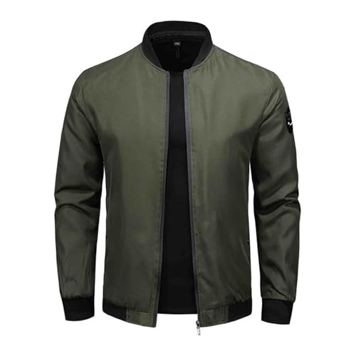 Men's Bomber Jacket Lightweight Casual Spring Fall Windbreaker Zip Up Coat with Pocket Mens Flight Jacket Plus Size
