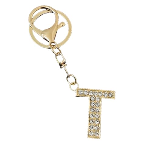 [リグラル] イニシャル キーホルダー バッグチャーム アルファベット キーリング カラビナ キラキラ T - Rigral(リグラル) - 商品画像