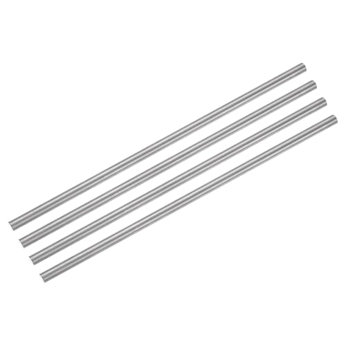 QUARKZMAN 4 Stück Titanium Rundstange 0.22 Zoll Durchmesser (5.5mm) 8 Zoll Länge GR5 Metall Massiv TC4 Titanium Rundstange Stangenmaterial Für Modellflugzeug Autos Schiff DIY Basteln