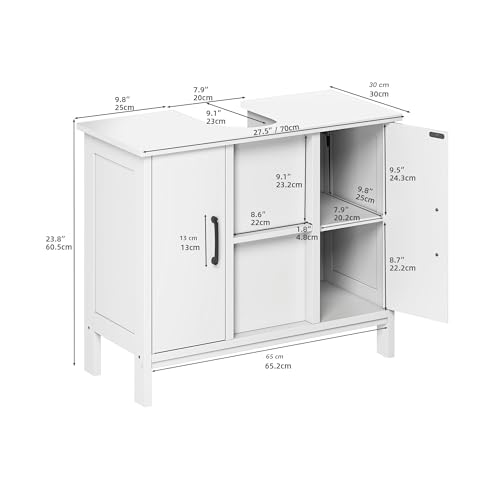 Miniatura 2 de Yitahome Armario Para Debajo Del Fregadero, Mueble De Baño De Pie Con 2 Puertas, Tocador De Baño Con Estante, Armario De Almacenamiento Para Baños, Apartamentos, Unidades De Alquiler, Color Blanco