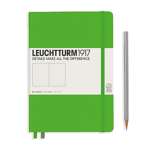Image of LEUCHTTURM1917 - Notebook Hardcover Medium A5-251 Numbered Pages for Writing and Journaling (Fresh Green, Plain)