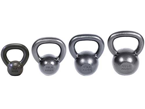 Ader Sporting Goods Premier Kettlebell Set- (5, 15, 25, 35 Lb) 4 Pcs w/DVD & Gym chalk ball