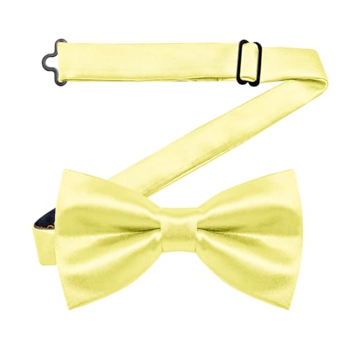 Image of YourTies Bow Ties for Men Pretied Bowties Solid Color Satin Bow Tie Formal Business Tuxedo Wedding Party Prom