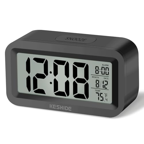 Travel-Digital-Alarm-Clock-Battery-Operated-with-Indoor-Temperature-Desk-Small-ClockSnooze-Model1224H-Display-for-Bedrooms-Heavy-Sleepers-Kids-Travel-Bathroom-Black Travel Digital Alarm Clock, Battery Operated with Indoor Temperature, Desk Small Clock,Snooze Model,12/24H Display for Bedrooms Heavy Sleepers Kids Travel Bathroom (Black) - Image 1