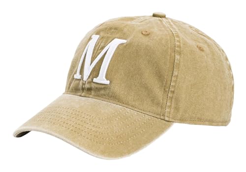 Casquette MUSTANG effet usé couleur sable avec visière courbée et taille unique réglable