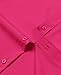 ZEROYAA Men's Regular Fit Dress Shirt Solid Wrinkle-Free Long Sleeve Casual Business Button Up Shirts with Pocket ZSSCL05-Hot Pink Large