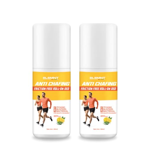 Image of Elemnt Anti Chafing Roll on | Prevents Underarms, Thighs, Initimate areas Chafing | Prevents Blisters, Rashes | Friction Free movement | Anti Bacterial Roll on for Sports and Fitness Activities | Uni - Sex | 100ml (Pack of 2)