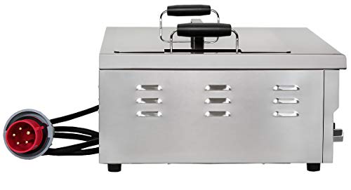 Beeketal 'BWF-181' Profi Gastronomie Kaltzonen Fritteuse/Fettbackgerät (18l Volumen für max. 13l Öl) Edelstahl Gastro Imbiss Friteuse mit Doppelheizspirale und Fettablaufhahn - 400V Starkstrom – Bild 4