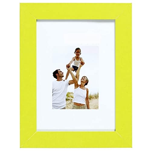 IMAGINE Cadre Photo Bois 20x30 cm - Couleur Bois Vert - Bois reconstitué - Cadre pour Photo 20x30 cm - Baguettes Larges et Plates - Marque Française – Cadre Photo Optimo Vert 30x20 cm