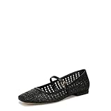 Franco Sarto Womens Tinsley2 Mary Jane Flat Black Open Weave 8 M