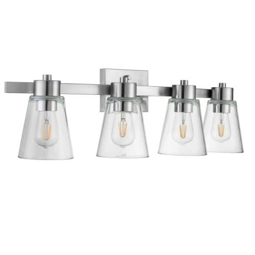 Prominence Home Fairendale 4 Light Brushed Nickel Bathroom Vanity Light with Clear Glass - 51528-01