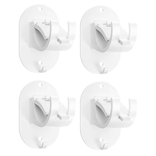 ZYEKIU - ZYEKIU 4 Pièces Support Tringle Rideaux sans Percage Accroche Rideau sans Percage, Crochet pour Fenetre a Clipser Rideau Adhesif Supports de Tringle à Rideaux pour Tringle a Rideaux (Blanc)