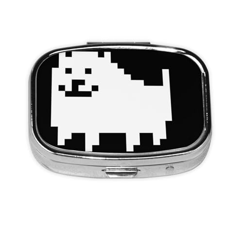 アンダーテール 犬 ピルケース 薬ケース 2段分割 小型 ピルケース 長方形 薬入れ 薬箱 コンパクト サプリメントケース お薬