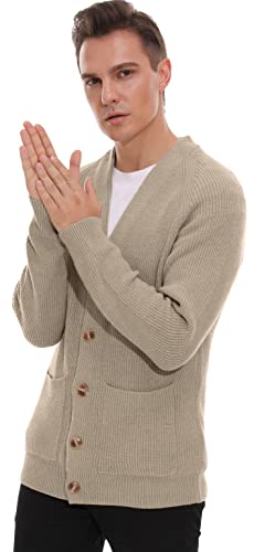 Sailwind Men's Long-Sleeve Cardigan Sweater Soft Cable Knit Sweater For Men Us Large Khaki #TOP6
