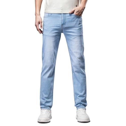 Spring and Autumn Cotton Stretch Retro Straight Leg Jeans Business Casual Pants