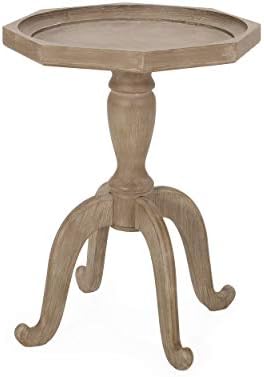 Christopher Knight Home Elizabeth French Country Accent Table with Octagonal Top, Natural 18.25 in x 18.25 in x 25 in