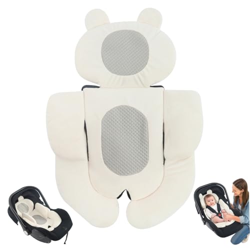Inserto per seggiolino auto per neonato Fodera per passeggino retrattile e traspirante Inserto per carrozzina antiscivolo antiurto con supporto per testa e corpo per cestino da trasporto Seggiolino p