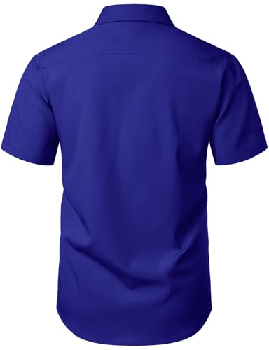 Image of JEMITOP Mens Stretch Wrinkle Free Texture Shirts