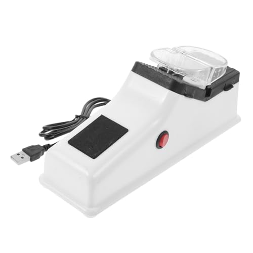 ROMISBABA Afilador De Cuchillas Eléctrico Usb Blanco, Piedra De Afilar Rápida, Antideslizante, Compatible Tijeras y Cuchillos De Cocina, Uso Doméstico y Profesional