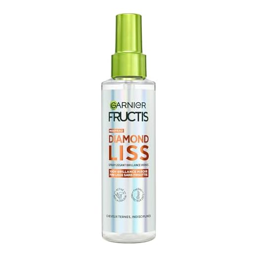 Garnier Fructis Diamond Liss – Glättendes Haarspray mit Diamant-Glanz für glattes & glänzendes Haar – Thermo Schutz – pflanzliches Keratin & Arganöl – Anti-Frisottis – Anti-Feuchtigkeit – 150 ml