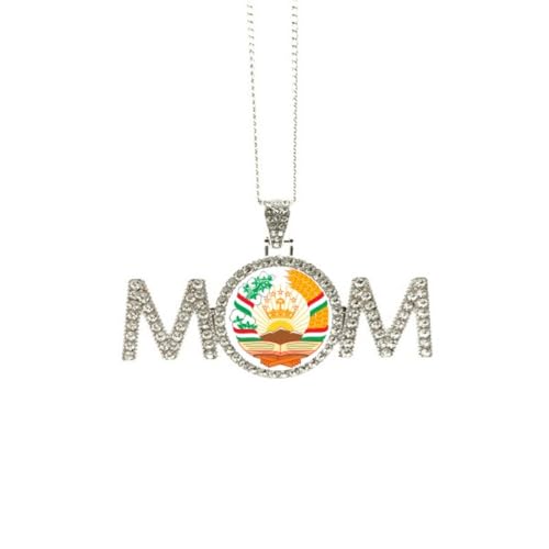 Collier avec emblème national du Tadjikistan, cadeau de fête des mères pour maman, grand-mère, bijou d'anniversaire, M