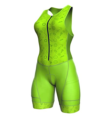 Zimco Triathlon Suits Women Trisuit Skinsuit Cycling Suit Woman Swim Bike Run (Bike Parts, L)