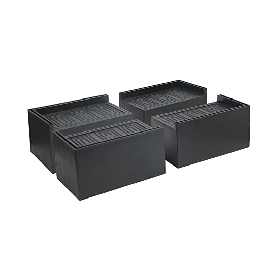 Jeethemy Bed Risers, Furniture Risers for Desk/Couch/Sofa/Table/Chair,Elevation in Heights of 3 or 5 Inches and Supports up to 11000 lbs,Extra Large with Heavy Duty Set of 4,Black Rectangle 3 Inches