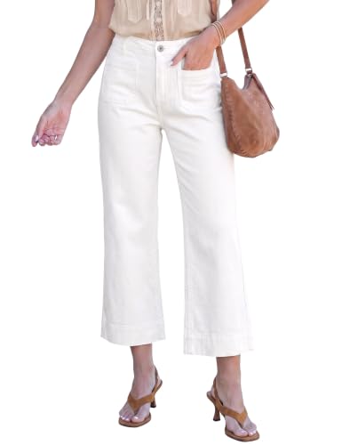 Best Lightweight Summer Jeans for Women Over 50 (2026): 11 Picks You Will Actually Live In 5 luvamia Wide Leg Jeans for Women Trendy High Waisted Flare Jeans Cropped Denim Pants Stretchy Baggy with Patch Pockets Womens Jeans Stretchy Womens Jeans Size 8 White Slacks for Women Size 10