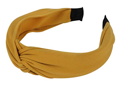 axy Diadema ancha con nudo refinado, vintage, hermosa, diadema para el pelo para mujer, estilo A (estilo A - amarillo)