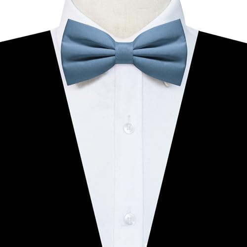 Image of JEMYGINS Solid Color Pre-tied Bow Tie Adjustable Bowtie for Men