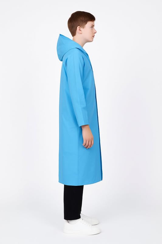 Image of Kids School Raincoat for Boys & Girls | PVC Lightweight Hooded Long Rainwear with Pockets | Suitable for School