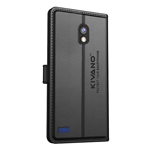 Image of Compatible with Jio Phone Next Flip Cover | Leather Finish | Inside Pockets & Inbuilt Stand | Shockproof Wallet Style Magnetic Closure Back Cover Case