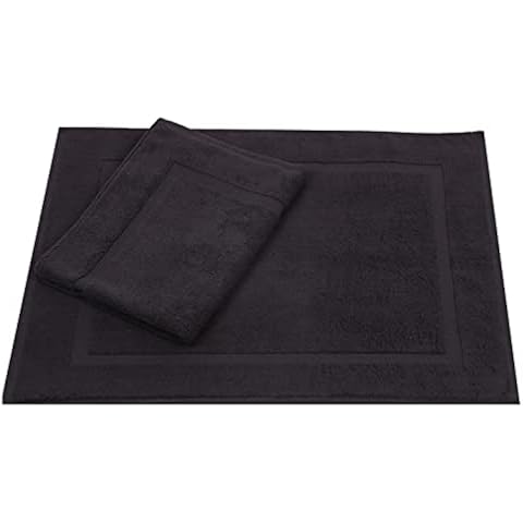 Betz 2er Set Badvorleger Badematte Badteppich Duschvorleger Frottee Premium Größe 50x70 cm 100% Baumwolle Qualität 650g/m² Graphit Cover